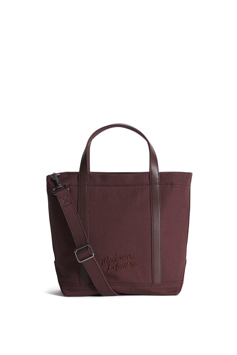 Brown Stone Leather Fox Head Small Tote