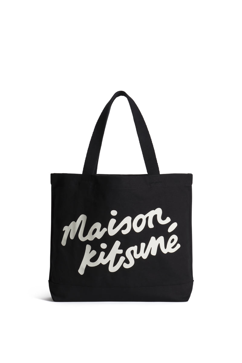 Black Maison Kitsune Handwriting Tote