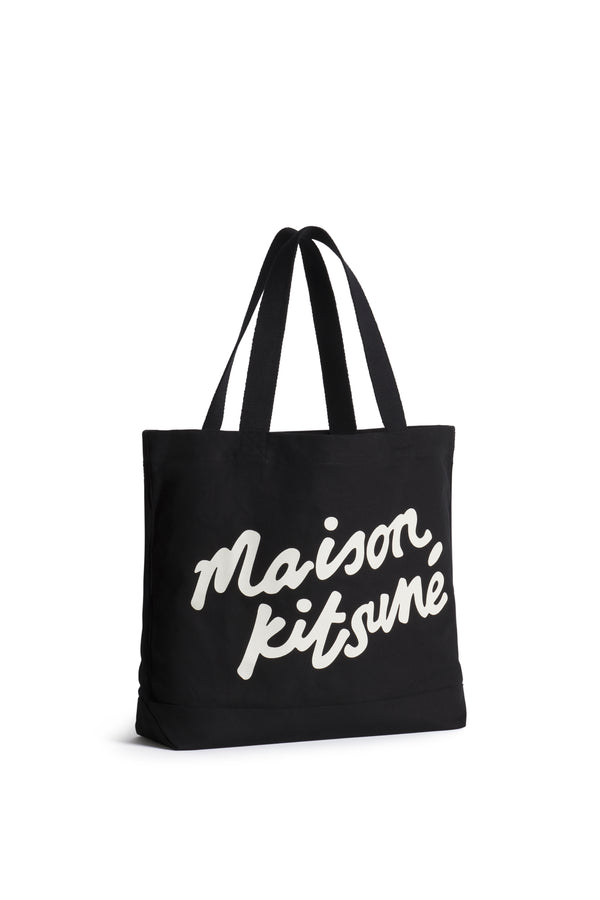 Black Maison Kitsune Handwriting Tote