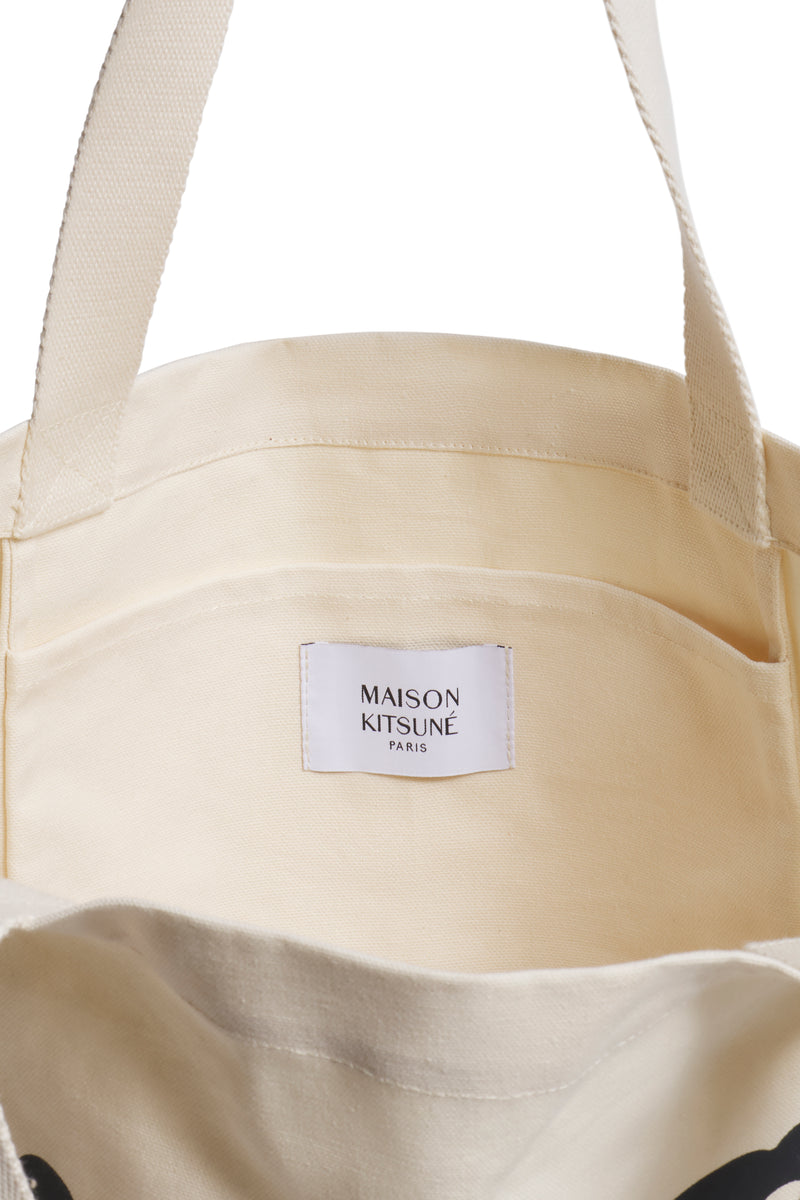 Ecru Maison Kitsune Handwriting Tote
