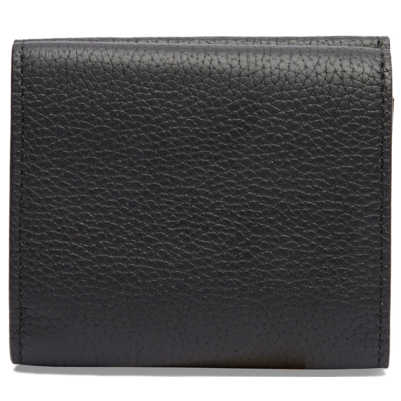 Black Grained Trifold Geneve Wallet