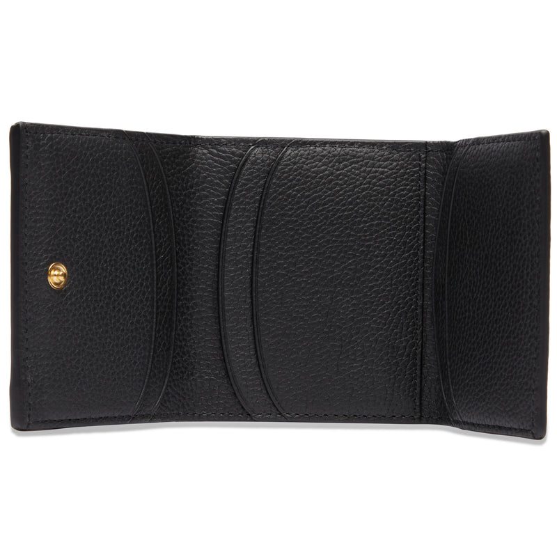 Black Grained Trifold Geneve Wallet