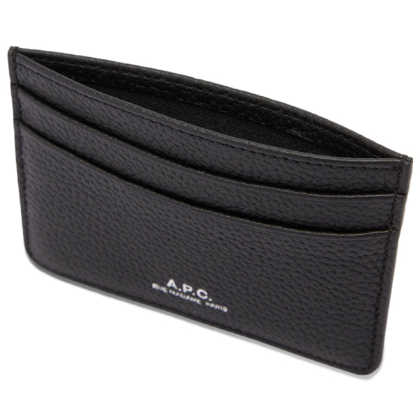 Black Grained Leather Andre Cardholder