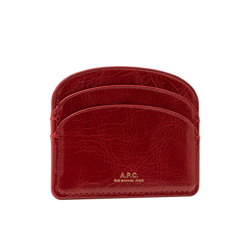 Red Crinkled Demi Lune Cardholder