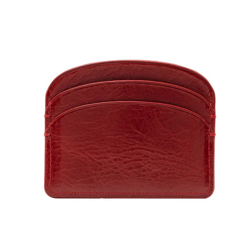 Red Crinkled Demi Lune Cardholder