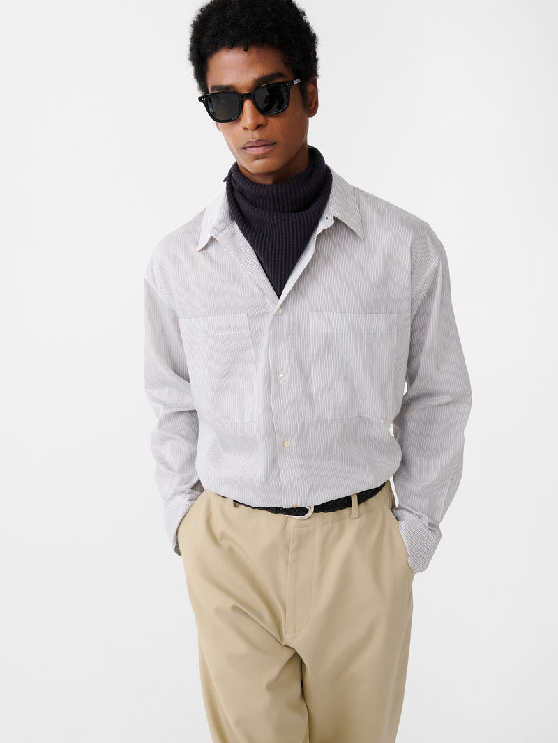 Chalk Stripe Salin Shirt