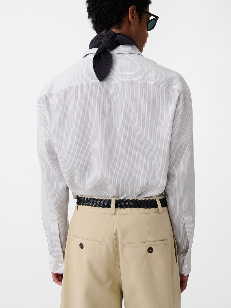 Chalk Stripe Salin Shirt