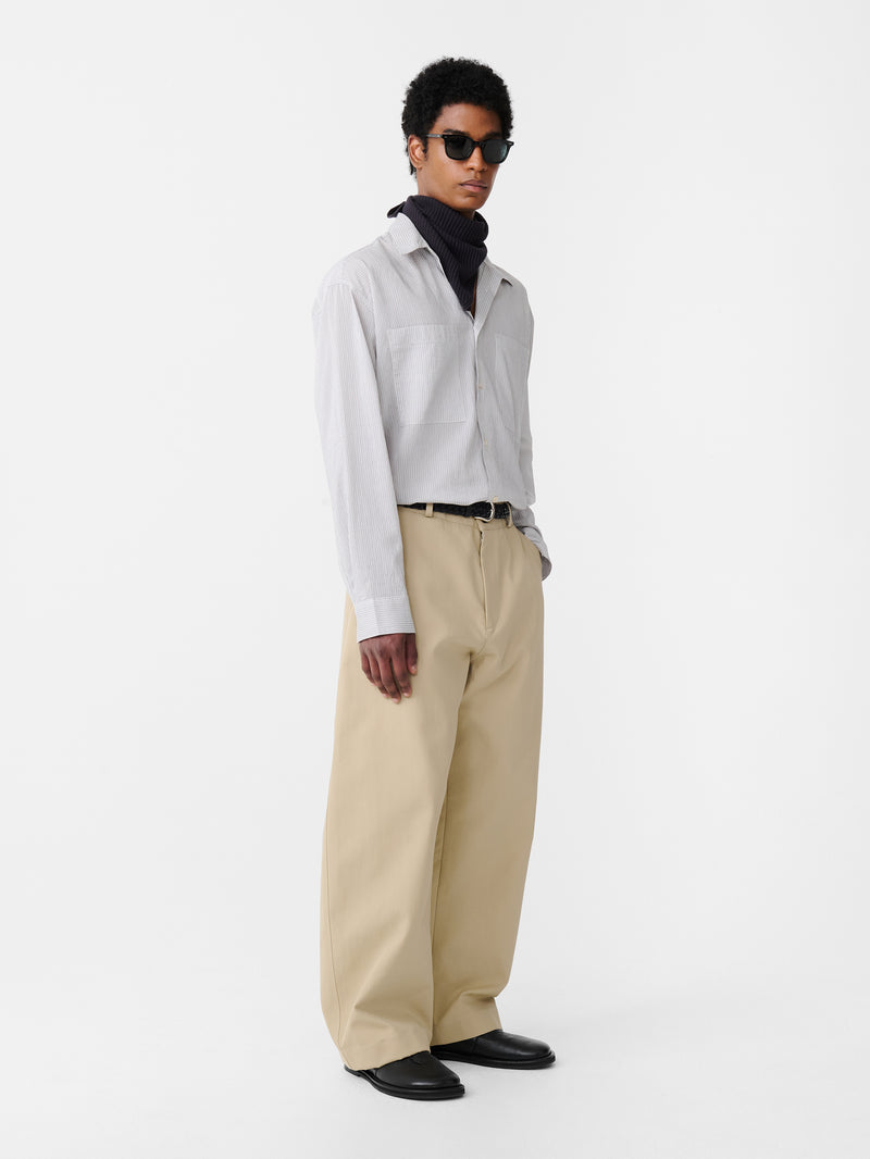 Chalk Stripe Salin Shirt