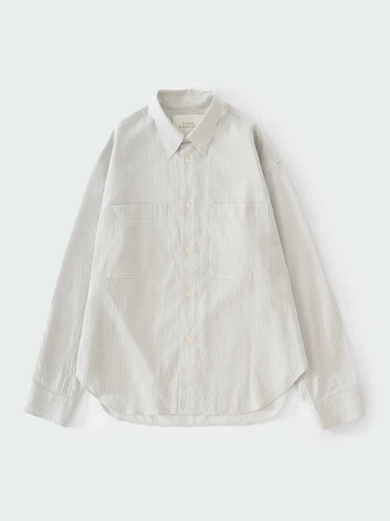 Chalk Stripe Salin Shirt
