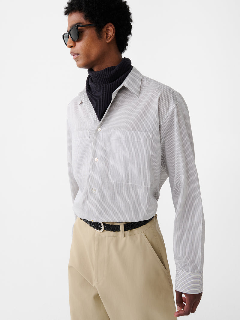 Chalk Stripe Salin Shirt