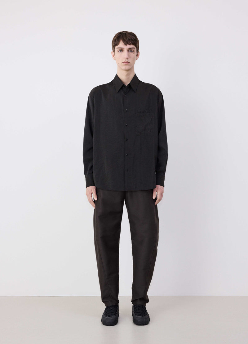 Dark Espresso Dry Silk Relaxed Shirt