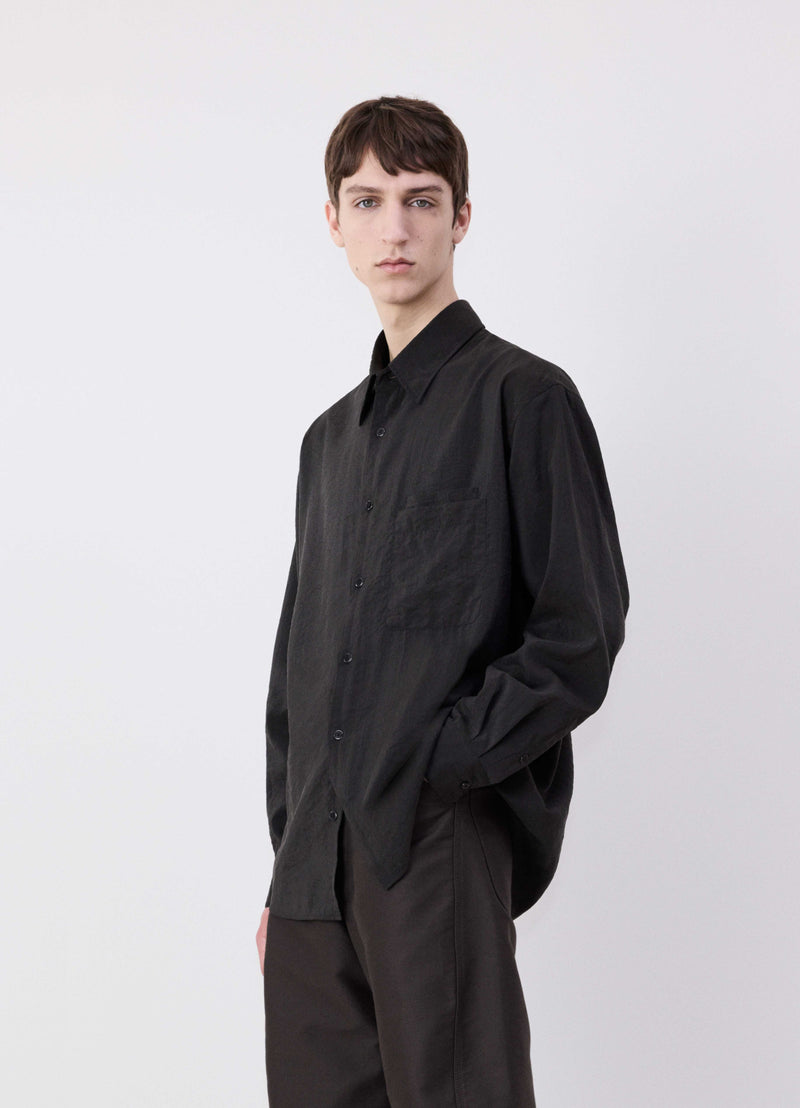 Dark Espresso Dry Silk Relaxed Shirt