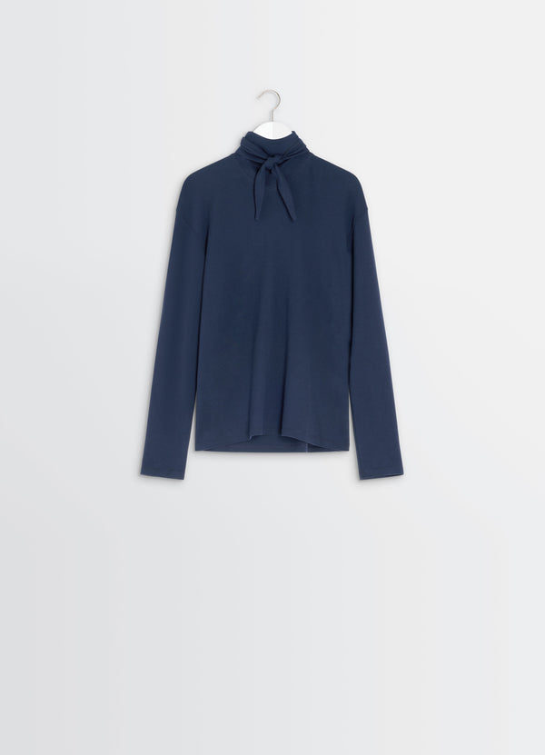 Dark Indigo Long Sleeve Foulard Top