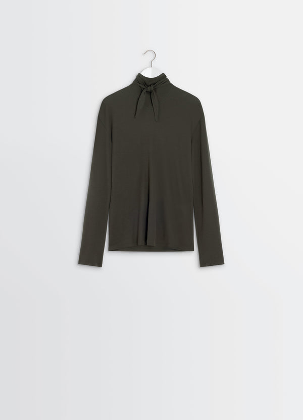 Dark Espresso Long Sleeve Foulard Top