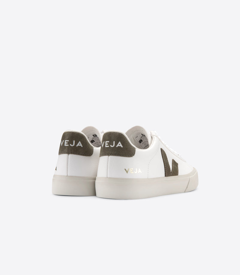 M Campo White Leather Khaki Logo