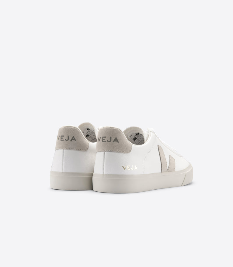 M Campo White Leather Natural Suede Logo