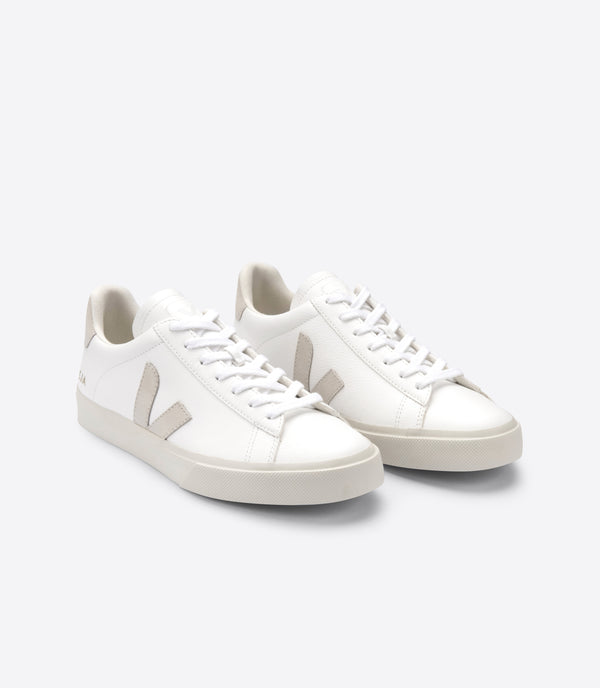 M Campo White Leather Natural Suede Logo