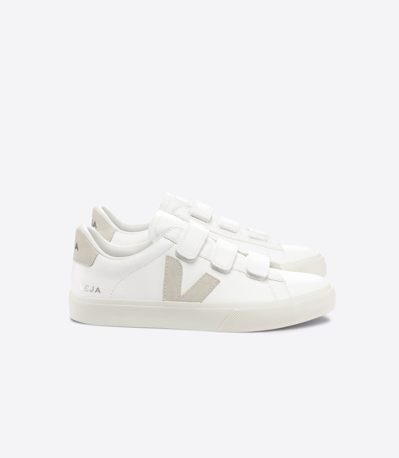 W Recife White Leather Natural Suede Logo
