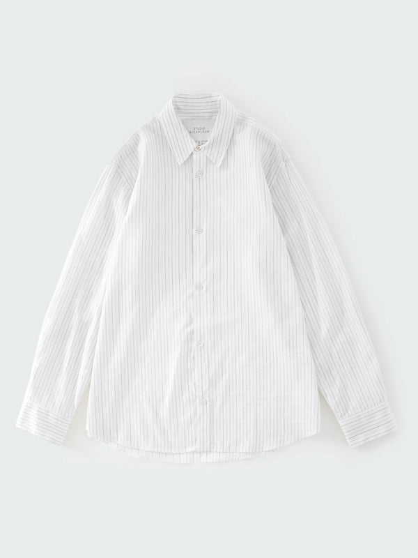 Ecru/Black View Silk Boxy Shirt