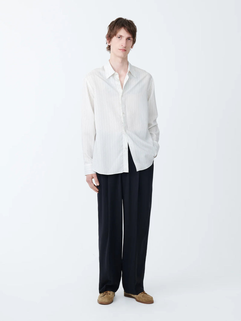 Ecru/Black View Silk Boxy Shirt