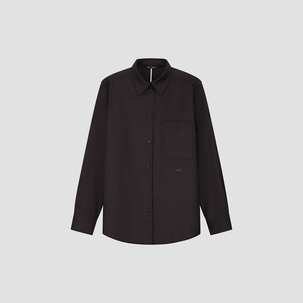 Brown Drapey Utility Shirt