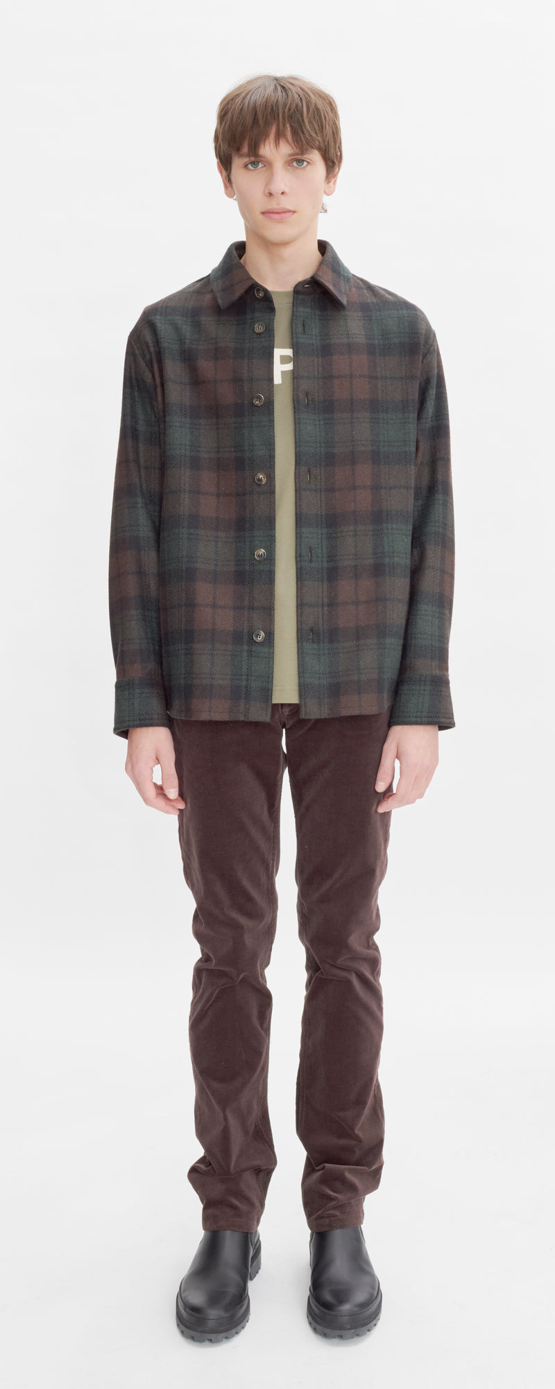 Dark Brown Checked Bobby Shirt