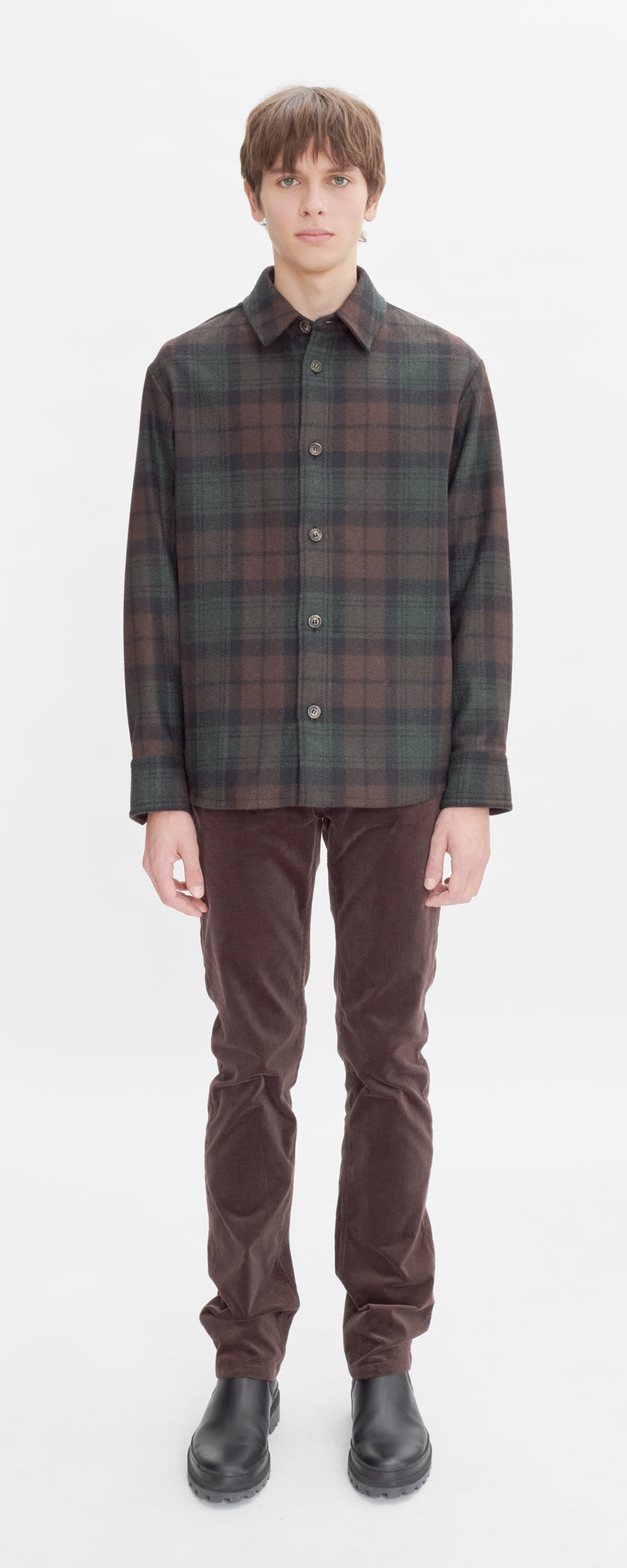 Dark Brown Checked Bobby Shirt