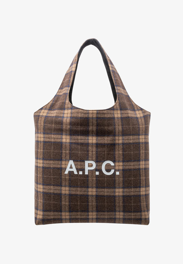 Dark Brown Wool Tartan Ninon Totebag