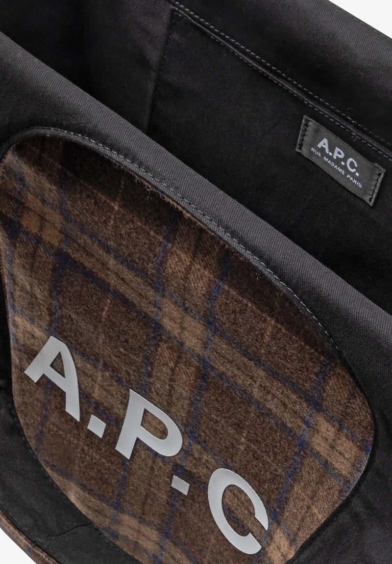 Dark Brown Wool Tartan Ninon Totebag
