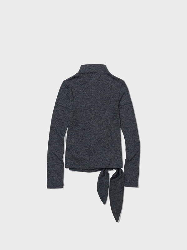 Melange Grey Button Up Wrap Tshirt