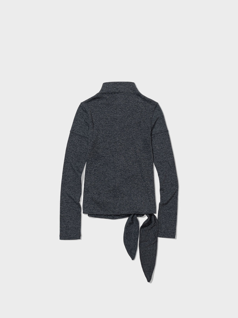 Melange Grey Button Up Wrap Tshirt