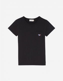 W Black Tricolour Fox Pocket Tshirt