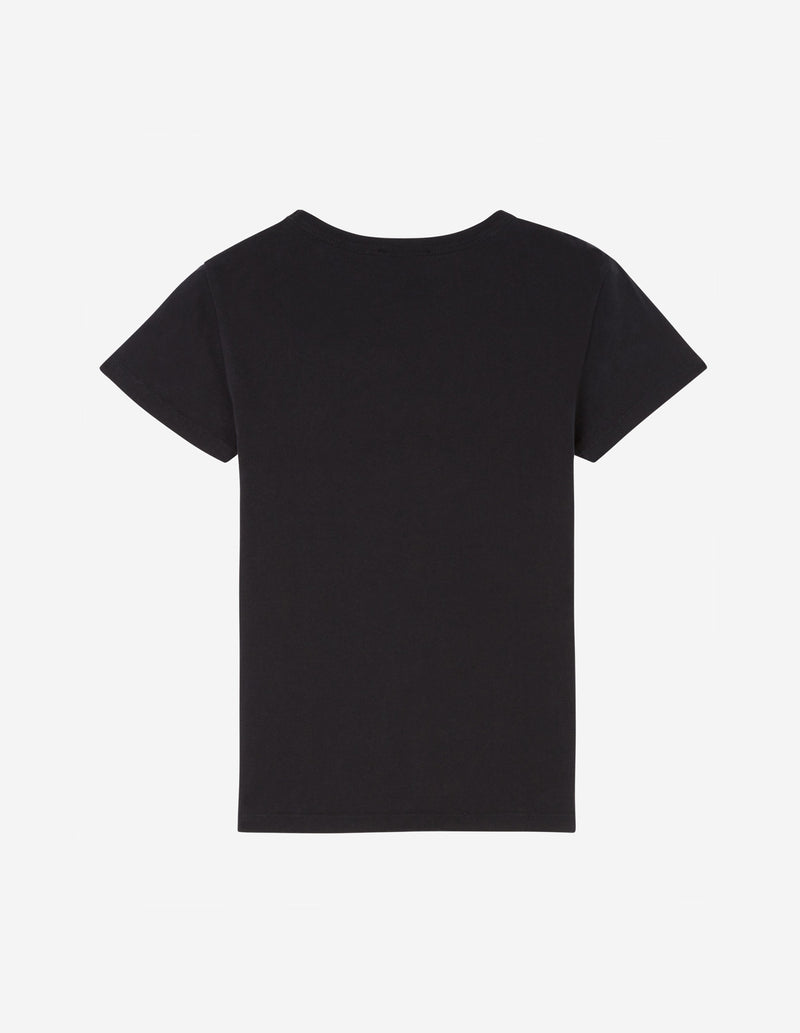 W Black Tricolour Fox Pocket Tshirt