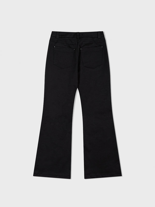 Black Pin Tuck Bootcut Pants