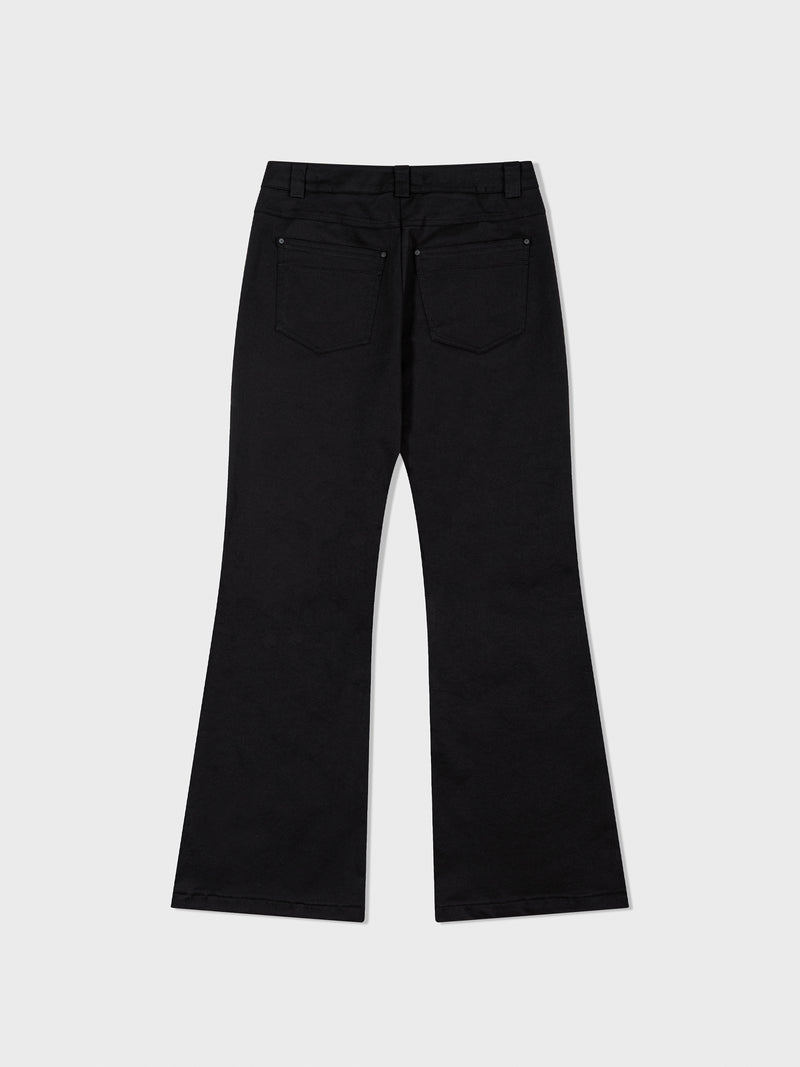 Black Pin Tuck Bootcut Pants