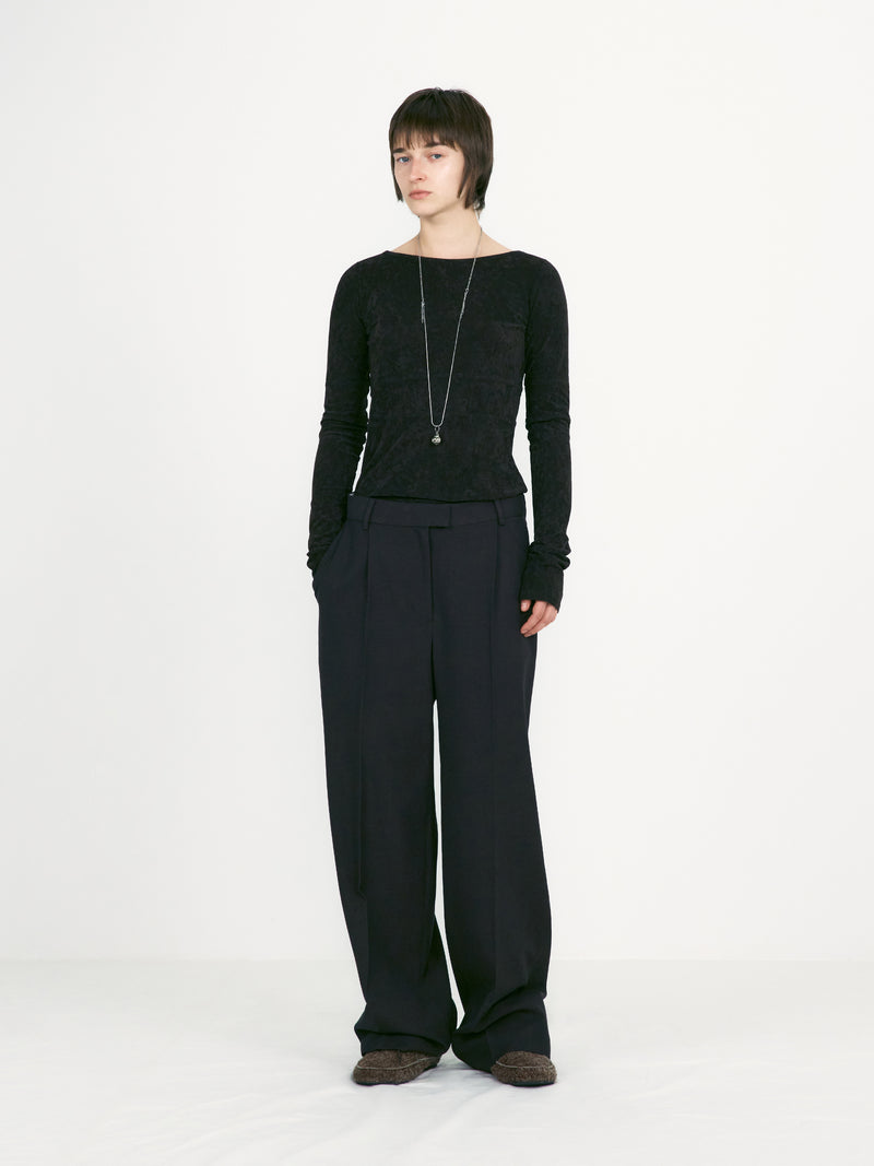 Melange Brown Belted Point Pants