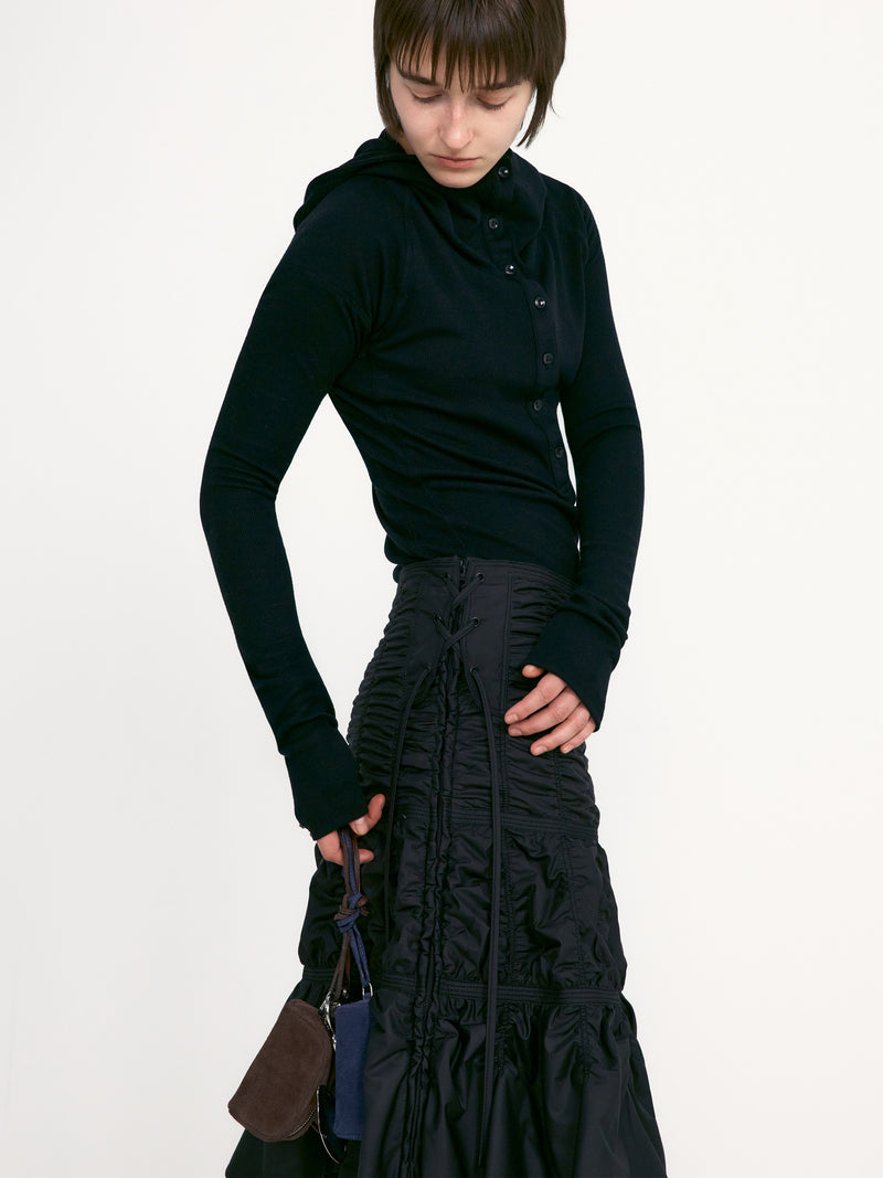 Black Button Up Hoodie 2