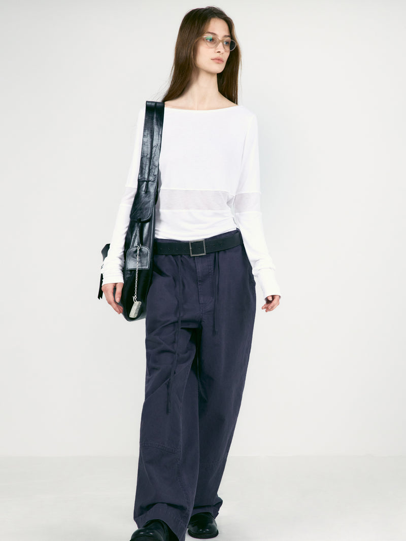 White Corset Point Sleeve Top