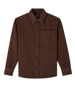 Brown Vittorio Brodée Poitrine Overshirt