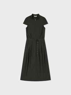 Charcoal Recycled Nylon High Neck Dress