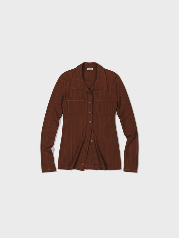 Brown New Jersey Pocket Shirt