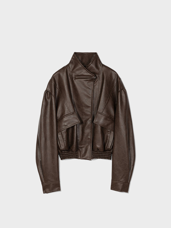 Brown Leather Short Jacket