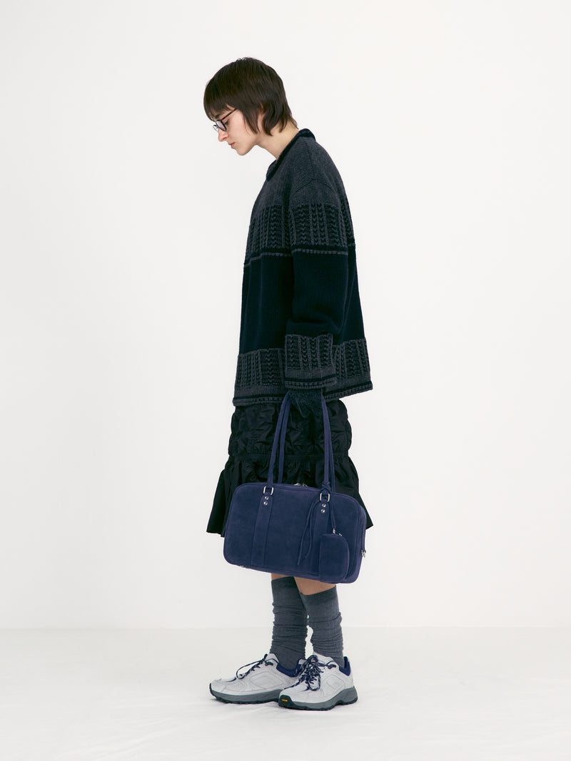 Black Padded Shirring Skirt