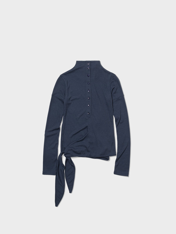 Blue Button Up Wrap Tshirt