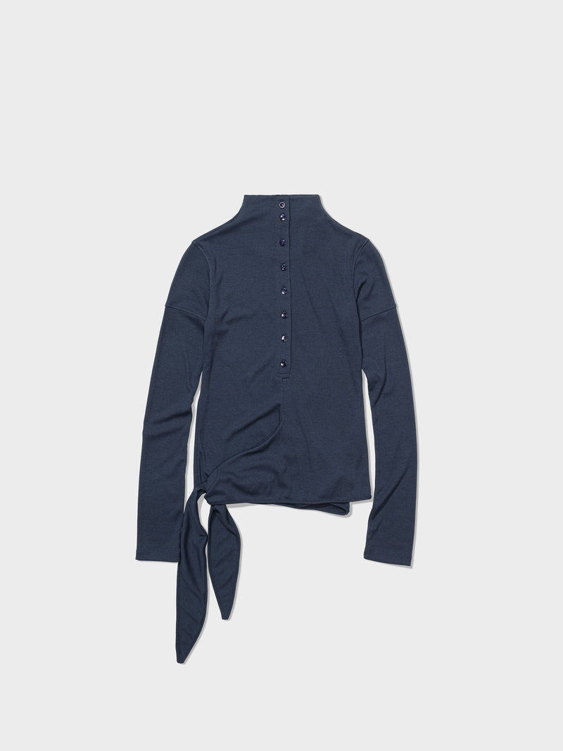Blue Button Up Wrap Tshirt