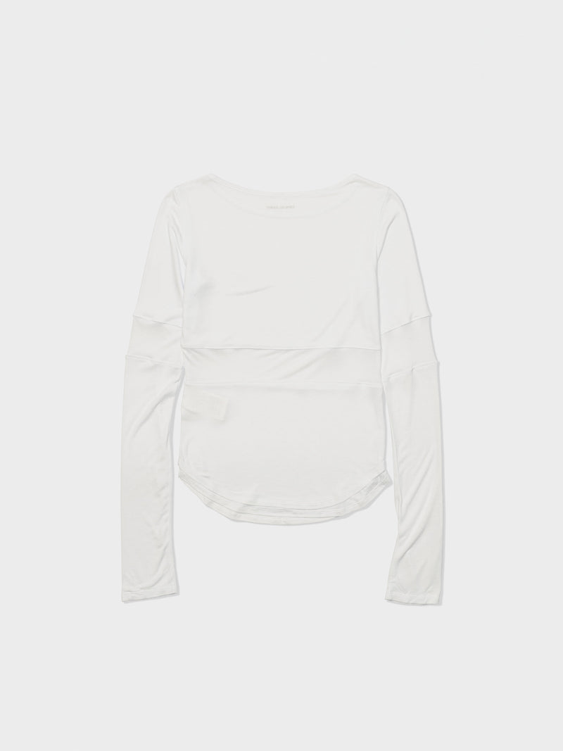 White Corset Point Sleeve Top