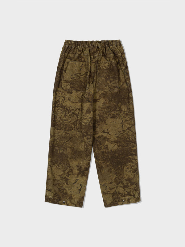 Camouflage Washed Cotton Wide Pants