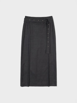 Charcoal Belted Maxi Skirts