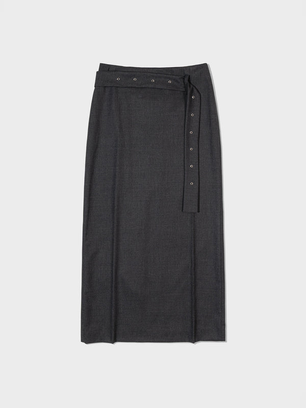 Charcoal Belted Maxi Skirts