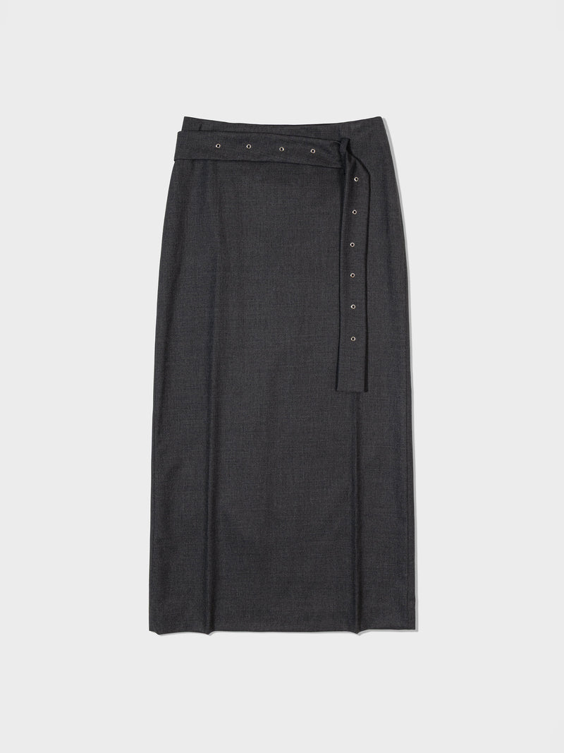 Charcoal Belted Maxi Skirts